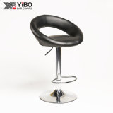 Soft Leather Bar Chair Chrome Metal Footrest Bar Chair