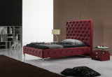 Chesterfield High Headboard Bedroom Leather Tufted Bed