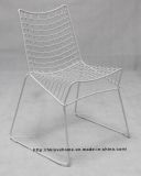 Metal Dining Restaurant Stackable Strings White Wire Chair