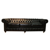 Luxury Living Room Chesterfield Leather Sofa Set