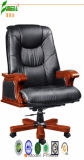 Swivel Leather Executive Office Chair with Solid Wood Foot (FY9003)
