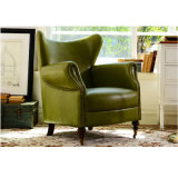 American Classical Living Room Leather Chair