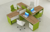 Modern Office Furniture Wooden 4 Seats Divider Linear Workstation (SZ-WST836)
