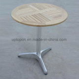 Round Aluminum Table with Ash Wood Desktop for Outdoor (SP-AT339)