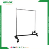 Single Bar Rolling Clothing Rack with Wheels