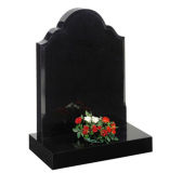 Absolute Shanxi Black Granite Memorial Tombstones with Hand Carving