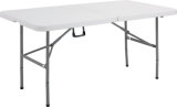 5FT Fold in Half Rectangle Plastic Table, Fortable Table