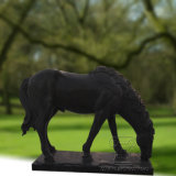 Dark Marble Horse Statue Sculpture, Animal Sculpture