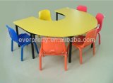 Kindergarten Furniture Kids U Shape Table with Plastic Chairs