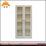 Adjustable 4 Shelves Glass Door Book Display Cabinet