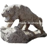 Natural Stone Animal Carving Statue, Leopard Art Sculpture for Garden
