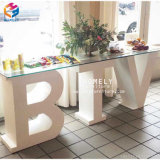 Wedding Banquet MDF Baby Letter Table White Wooden Table