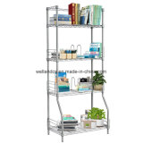 Easy Assembly 4 Tiers DIY Powder Coated Metal Book Rack, Adjustable Shelf Height