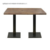 (SP-RT500) Uptop Antique Cast Iron Base Rustic Wood Cafe Restaurant Table