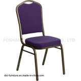 Hotel Furniture Crown Back Stacking Banquet Chair with Purple Fabric and Mould Foam