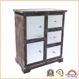 French Style Antique Wooden Mirror Storage Cabinet in Drift Wood Color