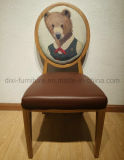 Imitated Wood Chair with Cartoon Fabric Upholstered Material