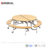 Orizeal School Used Mobile Dining Folding Table with Stainless Steel Dining Table Legs