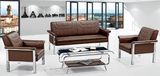 Hot Sales Popular Modern Design Office Leather Sofa with Metal Frame Double Cushion 1+1+3