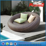 Round Wicker Rattan Outdoor Daybed with Pillow and Cushion