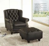 European Style Simple Classical Bedroom Leather Chair