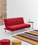 Red Fabric Two Folded Sleeper Sofa Beds