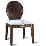 Stripe Dark Browm Solid Wood Restaurant Coffee Chair