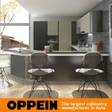 U-Shaped Wooden Lacquer Kitchen Cabinets with Large Bar Counter (OP15-L10)