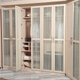 Modern Wholesale Melamine Wooden Bedroom Wardrobe with Glass Doors (YG11328)