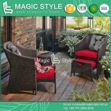 Rattan Coffee Set Cafe Set Wicker Sofa Leisure Sofa Patio Furniture Garden Furniture Outdoor Furniture Wicker Chair with Footstool Hotel Project (Magic Style)