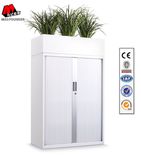 Flower Green Modern Office Entertainment Workplace Metal Storage Tambour Door Cabinet