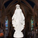 White Marble St Mary Statue, Religious Statue Sculpture T-6810