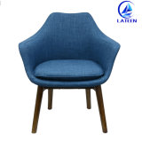 Production Imitated Wooden Metal Furniture Comfy Fabric Sofa Chair