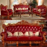 Wood Leather Sofa for Living Room Furniture (506A)