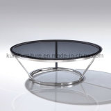 Round Tea Table with Tempered Glass Top