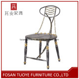 Iron Chain Gold Spray Metal Dining Chair