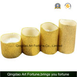 Flameless LED Candle -Golden Glitter Wavy with Timer for Decoration