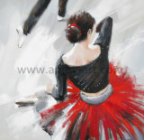 Red Skirt Dancing Lady Oil Paintings Nordic Art for Wall Decor