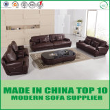 American Luxury Modern Italian Leather Leisure Sofa with Coffee Table