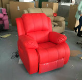 Red Color Leather Sofa, Manual Recliner Sofa (727)