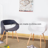 Plastic Seat Wooden Leg Round Modern Design Relaxing Furniture Chair
