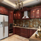 New Arrival Kitchen Cabinet with Red Cherry Solid Wood Surface