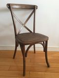 Oak Wood Dark Brown X Cross Back Chairs for Weddings