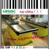 Electric Supermarket Cash Desk with Smooth Conveyor Belt