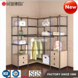 Patent Multi-Functional DIY Bedroom Clothes Wardrobe Storage Cabinet Furniture, Made of Steel Shelf & Wooden Cabinets