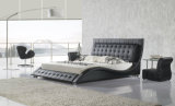 Chesterfield Modern Italy Leather Bed Set Curved Bed