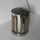 Small Stainless Steel with Hemp Rope Round Coffee Table