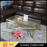 Sliver Stainless Steel Furniture Glass Coffee Table