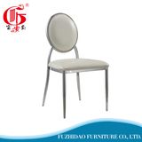 Silver Color Stainless Steel with Soft Leather Cushion Dining Chair