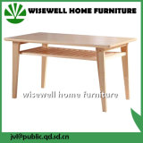 Pine Wood Taper Leg Double Layer Dining Table